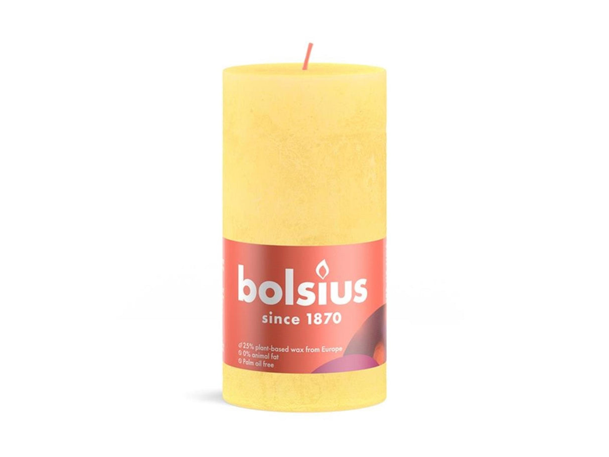 Bolsius rustic candle 130 68 yellow