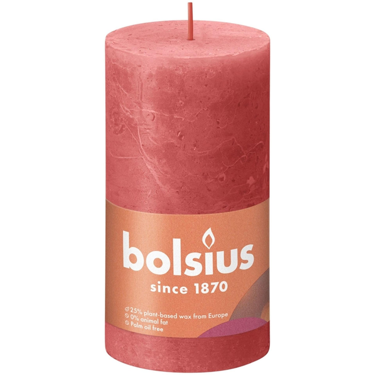 Bolsius Stub Kerze rustikal 130 x 68 cm Blüte Pink