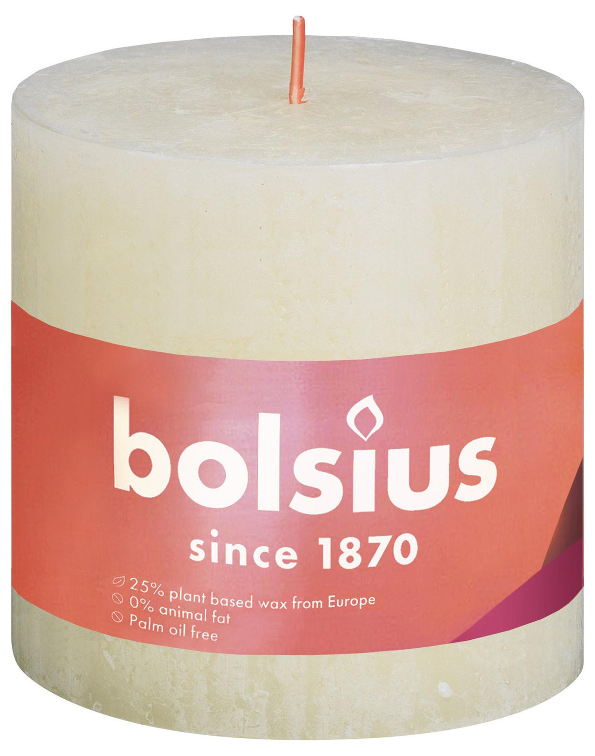 Bolsius rustic pillar candle 100 100 ivory