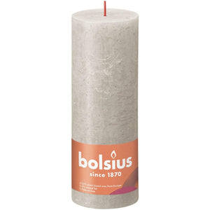 Bolsius rustikk søylelys 190 68 grå