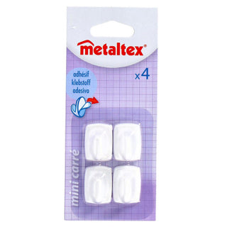 Metaltex square sticky hooks 4 pieces white