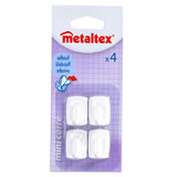Crúcaí greamachán cearnach Metaltex 4 phíosa bán
