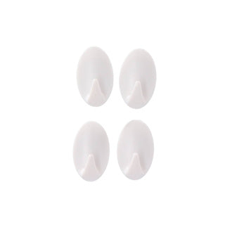 Metaltex oval adhesive hooks small, 4 pieces white