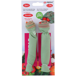 Alpina bolsa de frutas reutilizable 15 gramos 2 piezas | 12 piezas