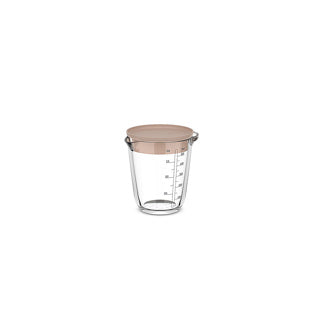 Glass measuring cup 500ml with lid Chalk