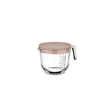 Glass measuring cup 1L with lid Chalk