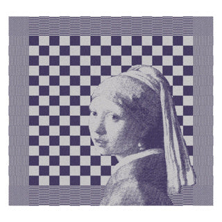 DDDDD Tea towel Girl with a Pearl 60 x 65 Blue