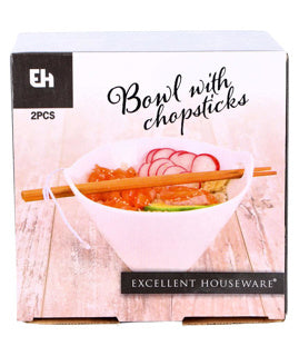 Bowl with chopsticks porcelain