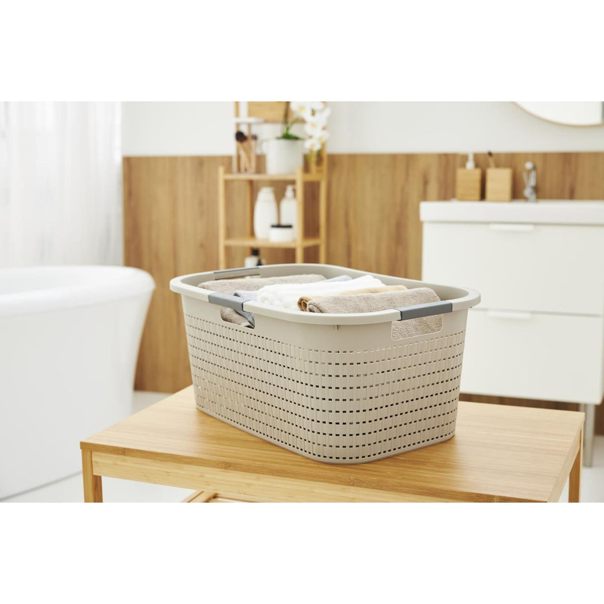 Rotho Country Wäschekorb 40l Cappuccino