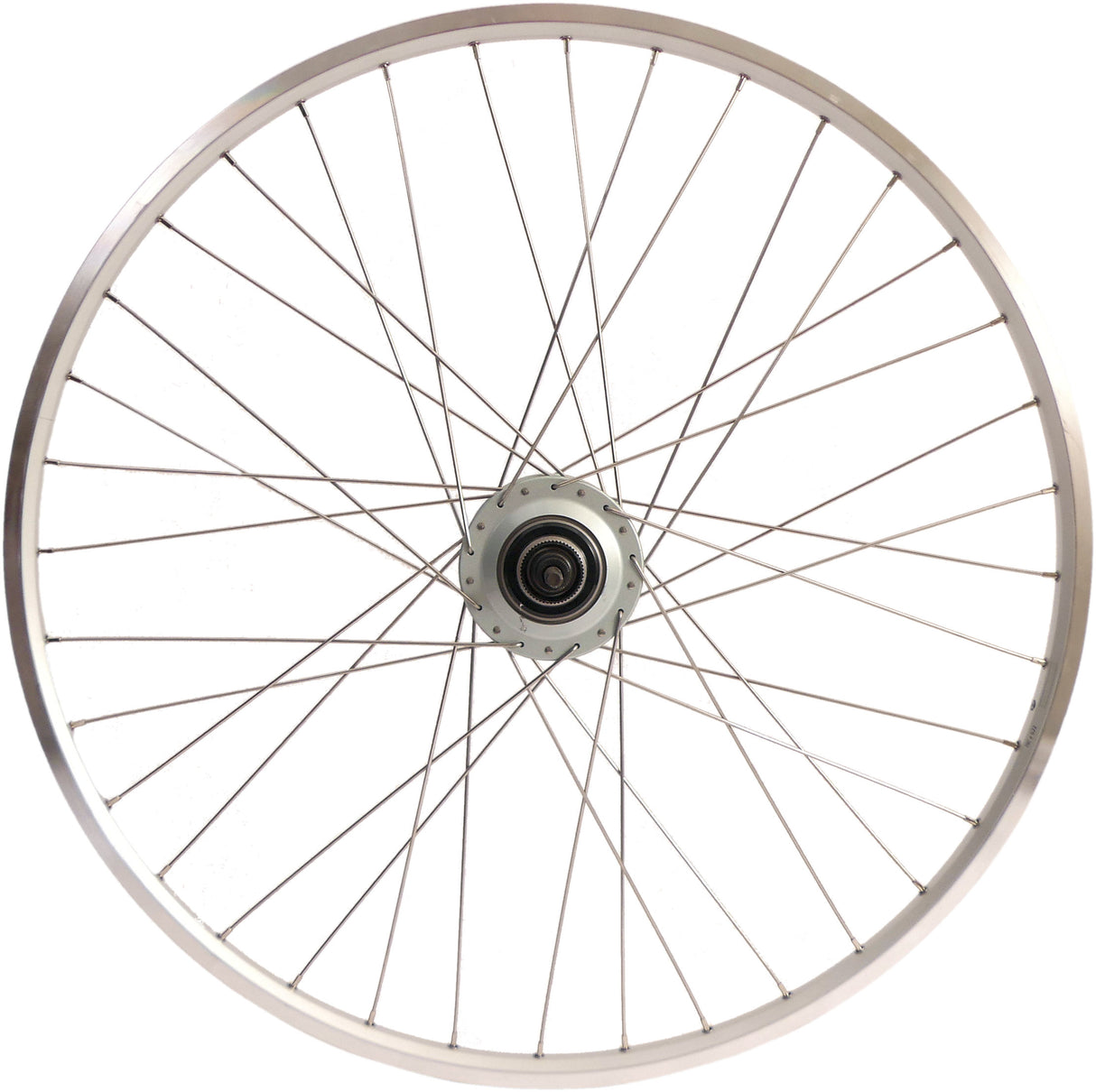 Shimano hënnescht Rad 28 Zoll Nexus 7 Hub (Sëlwer) - Zac19 Rim (Sëlwer) mat Edelstol, fir Disc Brake