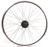 Shimano hënnescht Rad 28 Zoll nexus 8 Hub (schwaarz) - zac19 Rim (schwaarz) mat Edelstolspene - fir Disc Brems