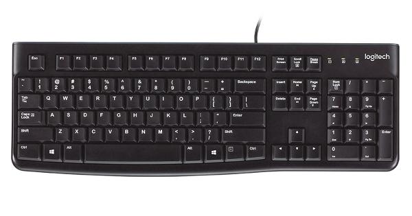 Logitech Logitech K120 forretningsstil USB-tastatur [USB, 104-key, numpad, holdbar, svart]