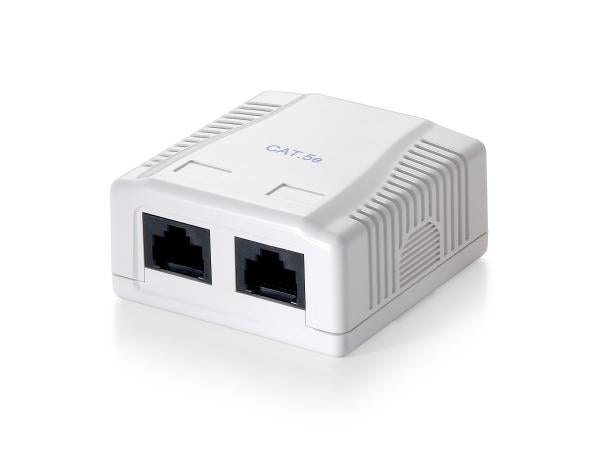 Equip 235212 Surface Mounted Box 2-Port Cat.6 Unshielded, White