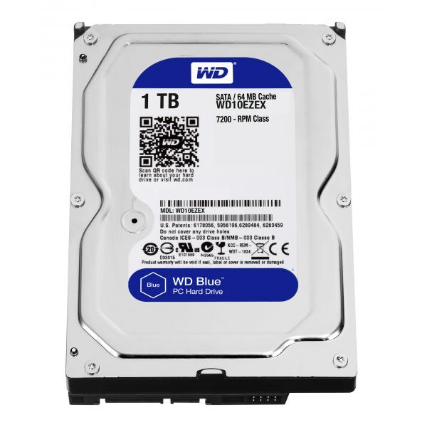 Western Digital WD10EZEX Caviar Blue HDD, 1TB, 3,5, SATA3, 64 MB, 7200 giri / min, 150 mibs, 6,8 W
