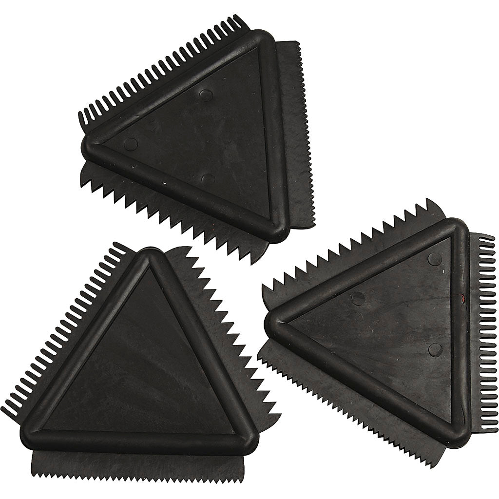 Creativ company structure comb made of rubber, size 9 cm, black, 3 pieces in a box