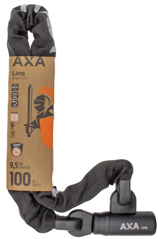 Axa slotketting linq 100cm 9,5mm zwart