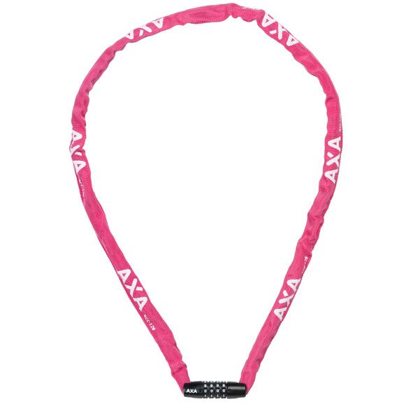 Axa kettingslot rigid rcc code 120x3,5 met polyester hoes - roze
