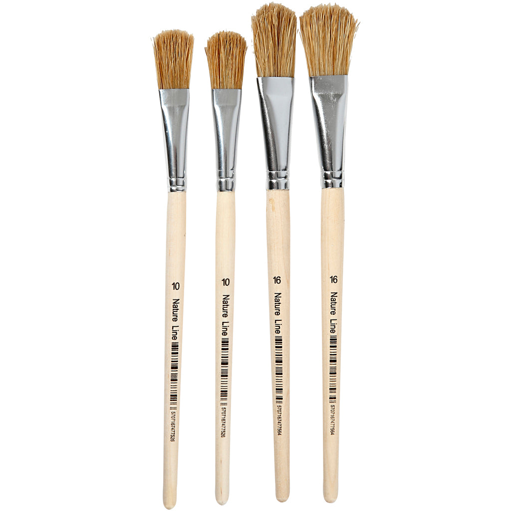 Creativ company vernis lak kwasten, afm 10+16, l: 13-18 mm, b: 13-17 cm, plat, 4 stuk 1 doos