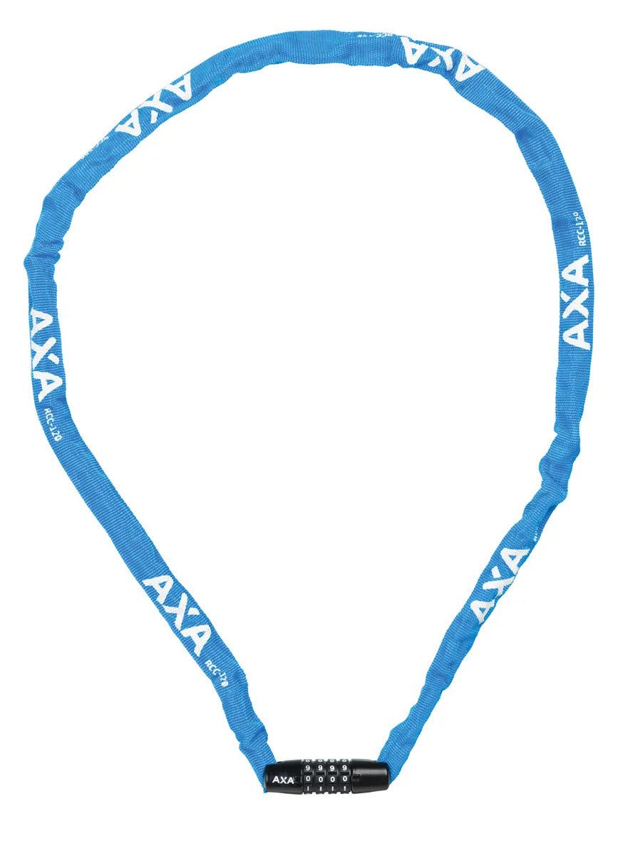 Axa lock chain rigid 120cm code lock blue (card)