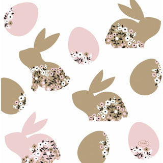 Påskservetter blommar kaniner 33x33 cm