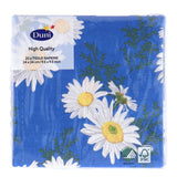 Duni napkins Daisy Blue 24x24 cm