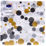 Napkins Festive Bubbles Black 33x33 cm