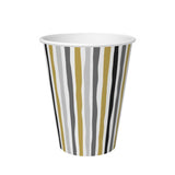 Cups Stripes Black Gold 24 CL 10 pieces
