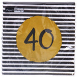 Napkins 40th Birthday 33x33 cm