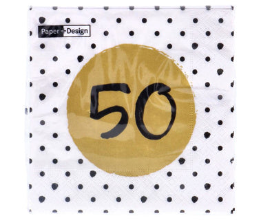 Napkins 50th Birthday 33x33 cm