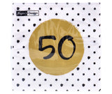 Napkins 50th Birthday 33x33 cm