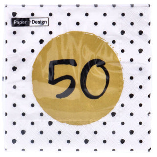 Napkins 50th Birthday 33x33 cm