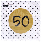 Napkins 50th Birthday 33x33 cm