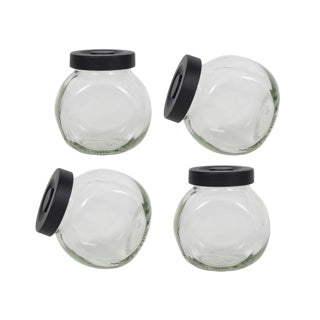 Zeliščni kozarec 4 kosov pokrov Matt Black 175 ml