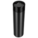 Negro de acero inoxidable sin termoestres con termómetro y filtro de té