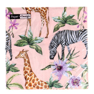Napkins Zebras Girafes 33x33 cm