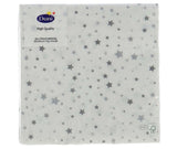 Duni servetten silver stardust 33 x 33 cm