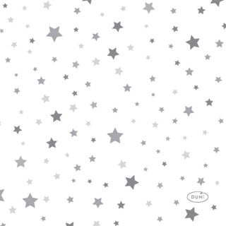 Duni servetten silver stardust 24 x 24 cm