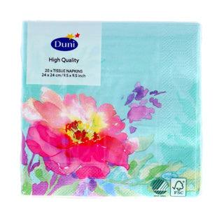 Duni servietter Flowy Floral 24x24 cm