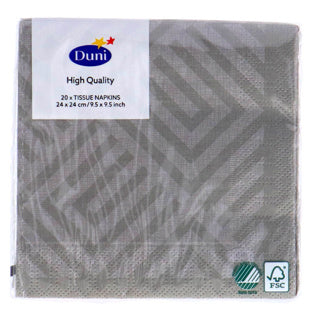 Duni servietter mosaik granit grå 24x24 cm