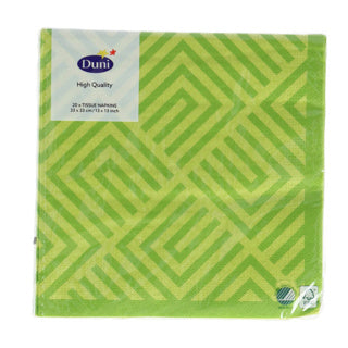Duni servietter mosaik kiwi 33x33 cm