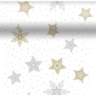 Duni 3 in 1 snowstars white 40 x 480 cm