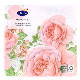 Duni napkins rose glory 24x24 cm | 12 pieces