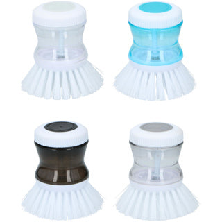 Washing -up brush with reservoir