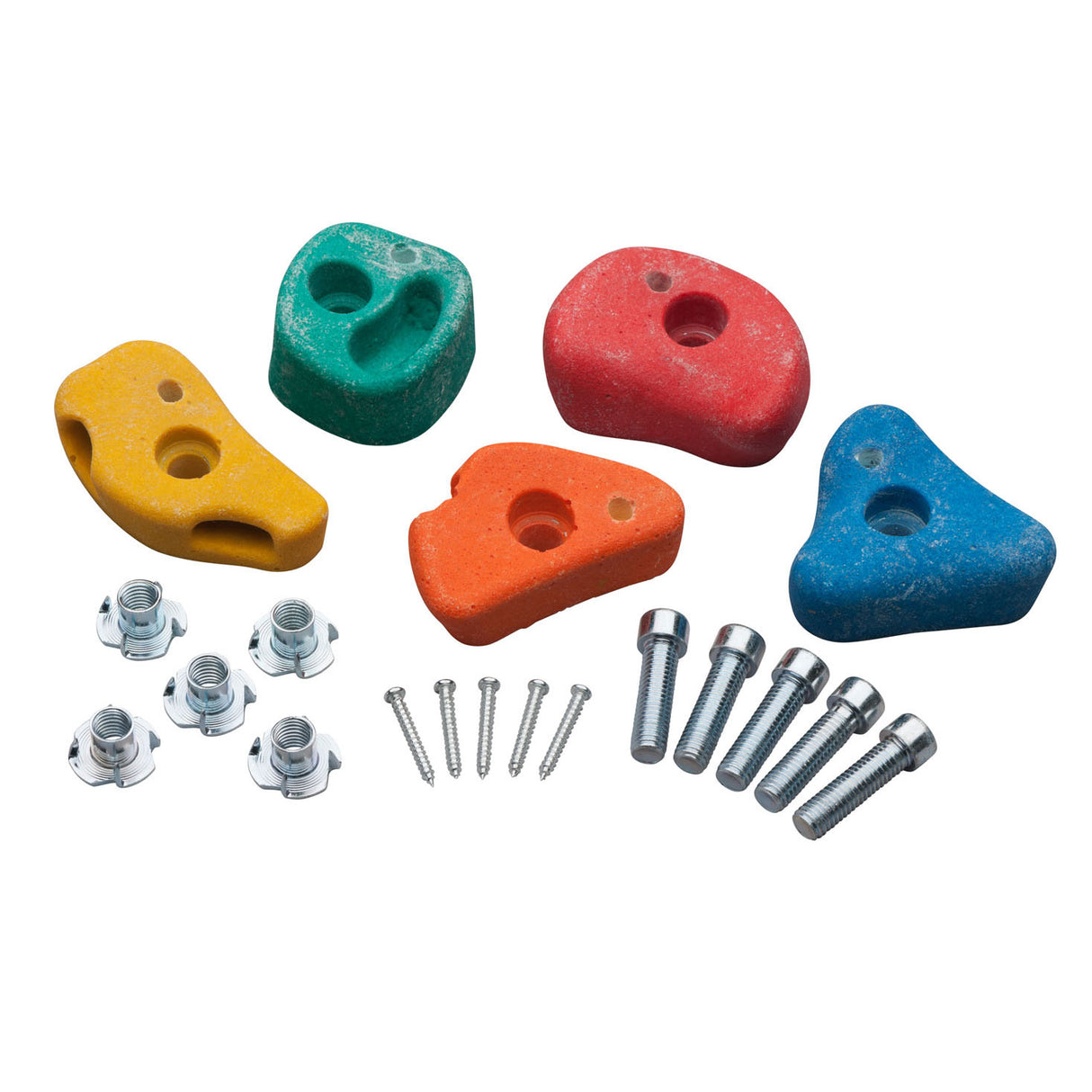 Swinging climbing stone set small with 2 holes, 5st.