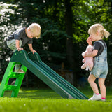 Swinging slide with stairs green