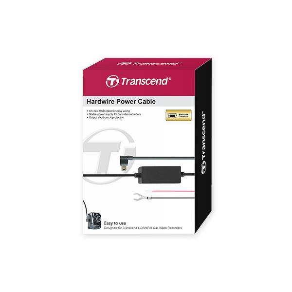 Transcend TS-DPK2 DrivePro Hardwire Power Cable, Mini-USB Micro-USB, 4m, Black