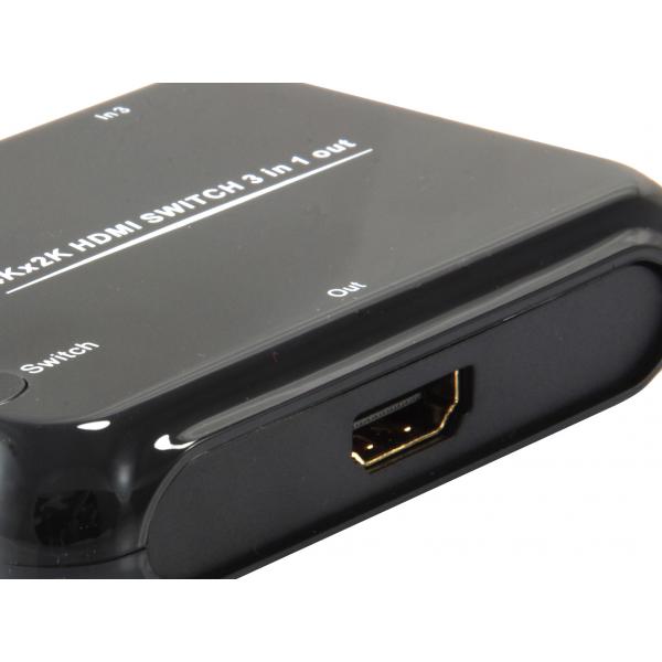 Utrusta 332721 HDMI-switch, 3x, HDMI1.4, Dolby True-HD, 7.1ch, svart