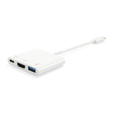 Opremite 133461 USB tipa C do HDMI samica USB A Adapter PD, 4K, Pastic, 15 cm, bela