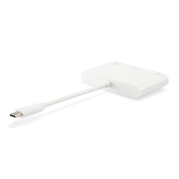 Utrusta 133462 USB -typ C till VGA Kvinnlig USB En kvinnlig PD -adapter, 1080p, 15 cm, vit