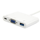 Utrusta 133462 USB -typ C till VGA Kvinnlig USB En kvinnlig PD -adapter, 1080p, 15 cm, vit